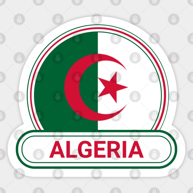 Algeria Country Badge - Algeria Flag Sticker by Yesteeyear